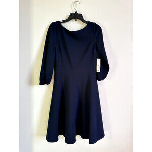 Eliza J Women's Balloon Sleeve Fit & Flare Dress In Navy Size 6